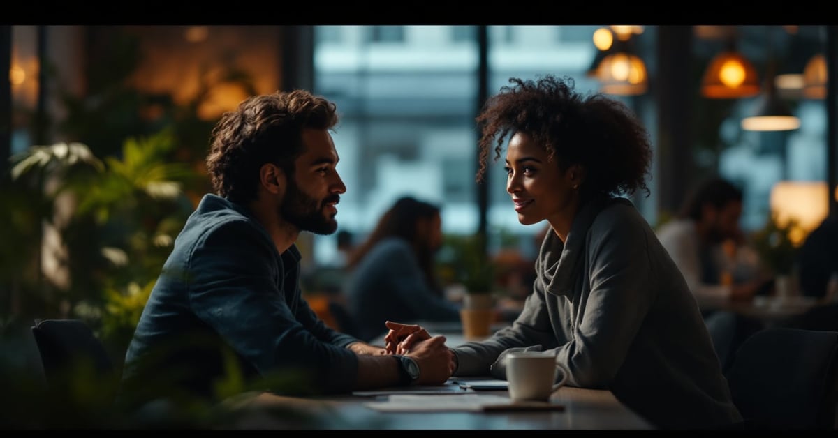 Conseiller Adéquat Intérim & Recrutement accompagnant un candidat lors d'un entretien professionnel