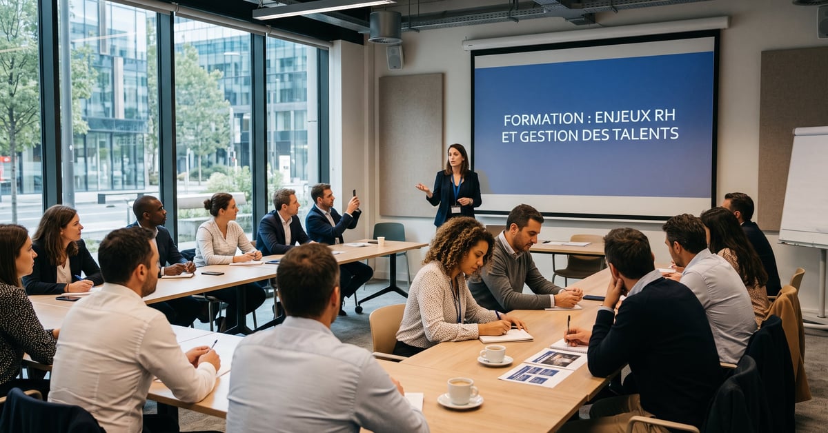 Formation ressources humaines : professionnel en cours d'apprentissage dans un environnement moderne